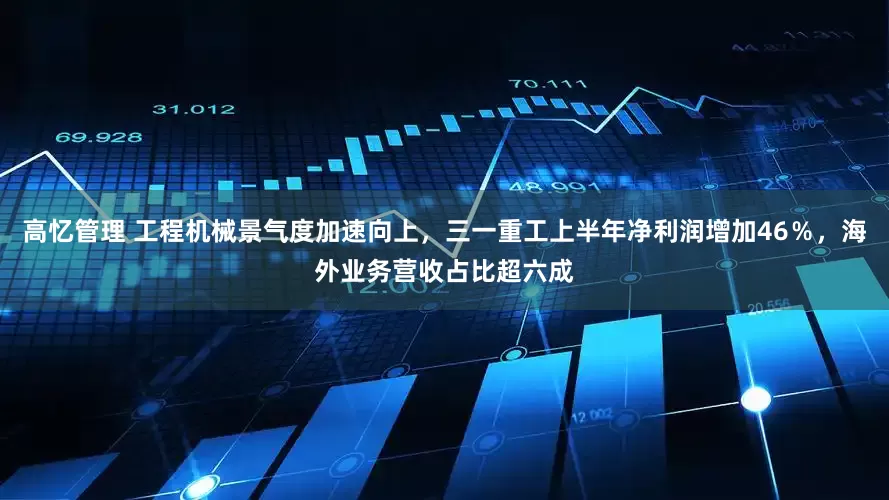 高忆管理 工程机械景气度加速向上，三一重工上半年净利润增加46％，海外业务营收占比超六成